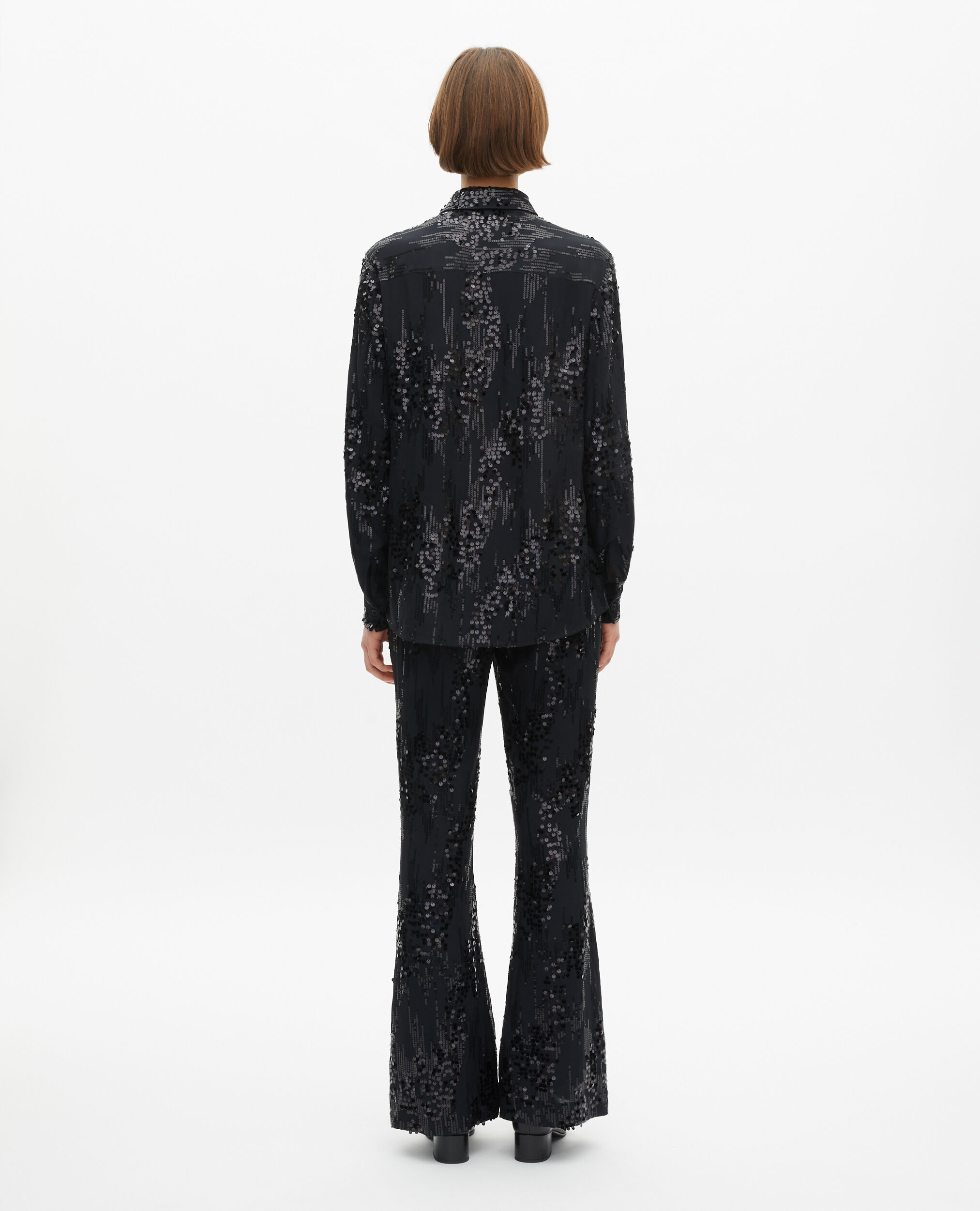 Chemise à sequins noire, BLACK, hi-res image number null