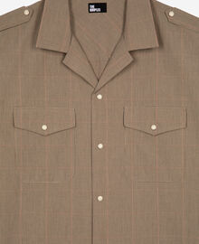 The Kooples HOMME BEIGE / BROWN / BLACK chemise à micro carreaux beige