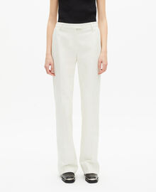 The Kooples FEMME WHITE pantalon costume large en coton ecru