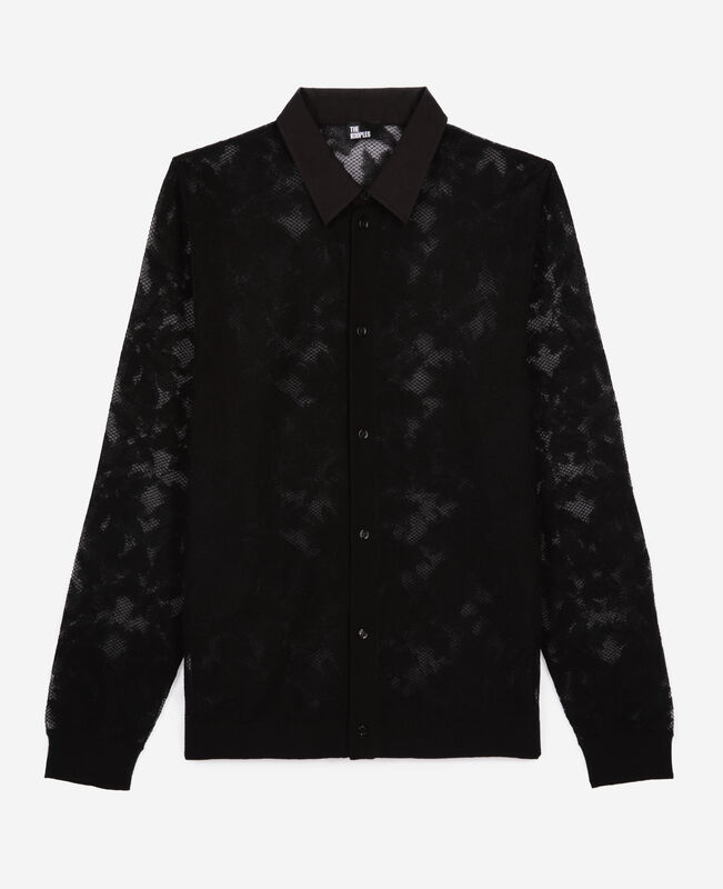 The Kooples HOMME BLACK chemise en dentelle noire