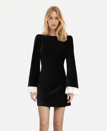 The Kooples FEMME BLACK robe courte en velours noire