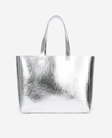 The Kooples FEMME SILVER sac cabas effet cuir argenté