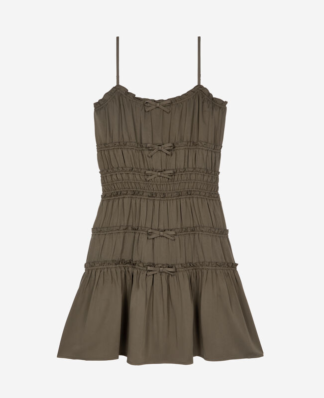 The Kooples FEMME KAKI STONE robe courte avec nœuds kaki