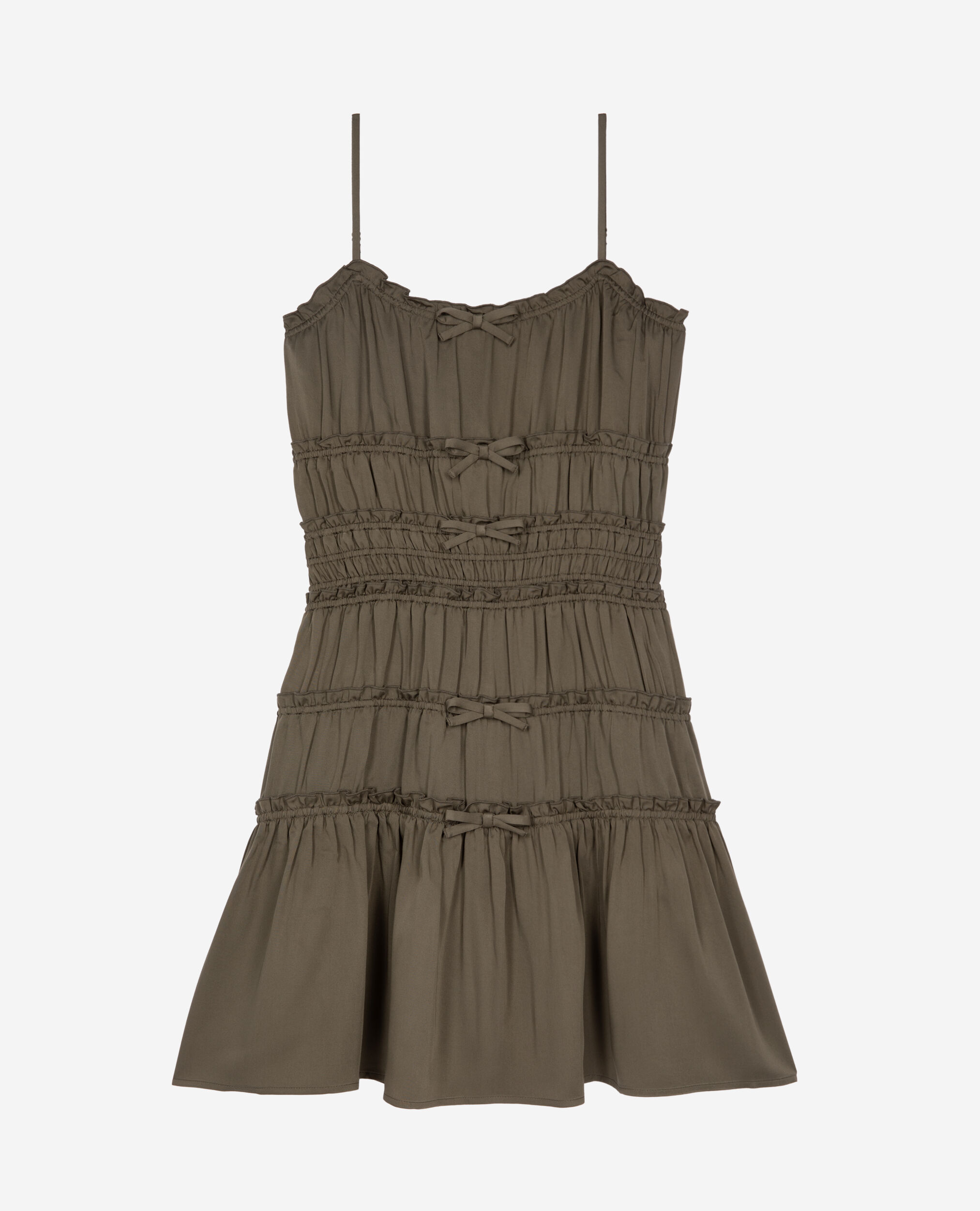 Robe courte avec nœuds kaki, KAKI STONE, hi-res image number null