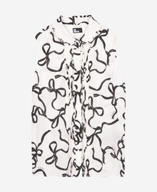 The Kooples FEMME WHITE / BLACK chemise en soie imprimé rubans
