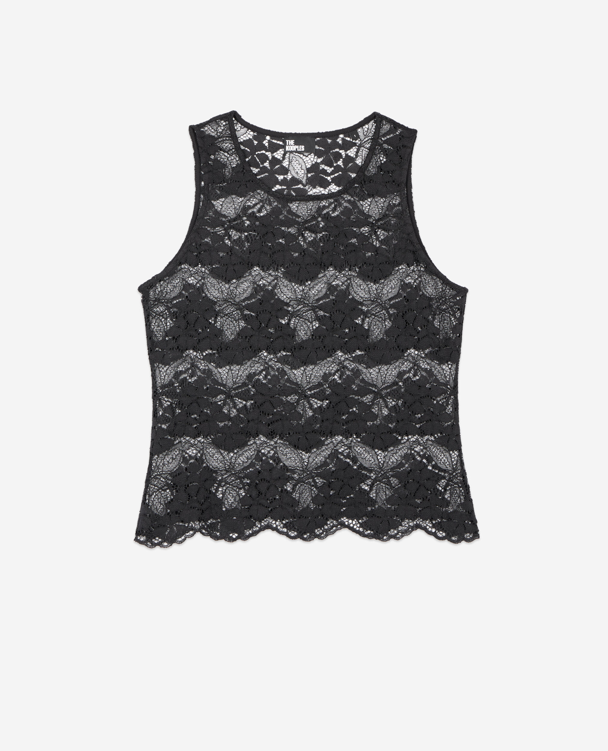 Top sans manches en dentelle noir, BLACK, hi-res image number null