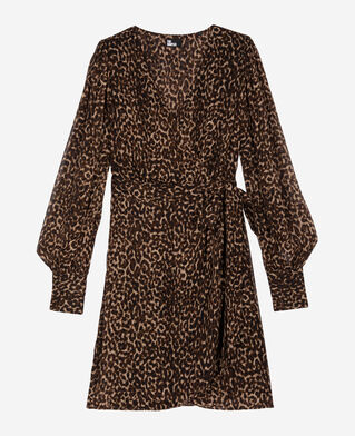 The Kooples FEMME LEOPARD robe portefeuille courte imprimé léopard