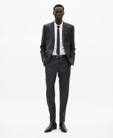 The Kooples HOMME GREY veste de costume en laine coupe ajustée noire