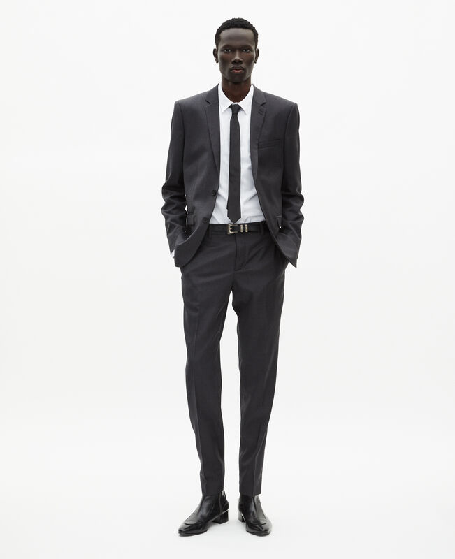 The Kooples HOMME GREY veste de costume en laine coupe ajustée noire