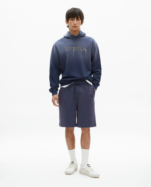 The Kooples HOMME DARK NAVY sweatshirt avec logo marine délavé