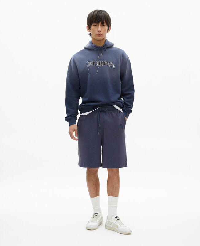 The Kooples HOMME DARK NAVY sweatshirt avec logo marine délavé