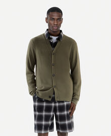 The Kooples HOMME OLIVE KAKI cardigan en cachemire kaki