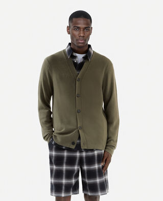 The Kooples MEN OLIVE KAKI khaki cashmere cardigan