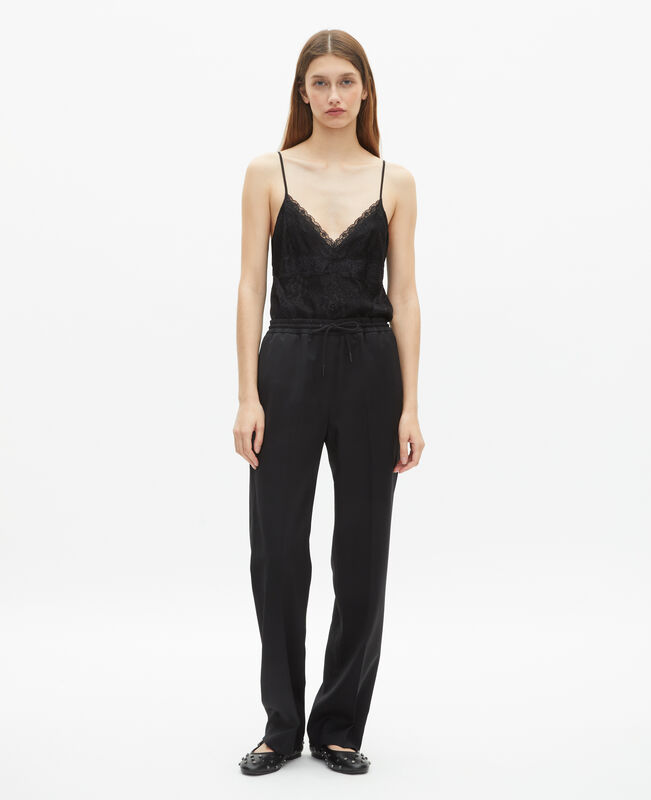 The Kooples FEMME BLACK pantalon droit en laine noir