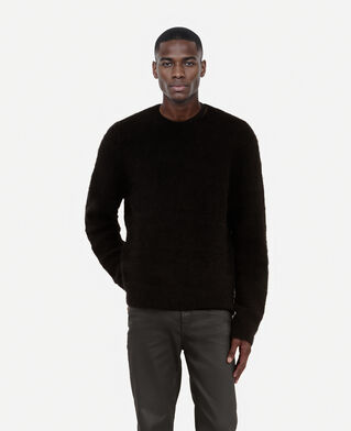 The Kooples MEN BLACK STONE black wool and mohair sweater