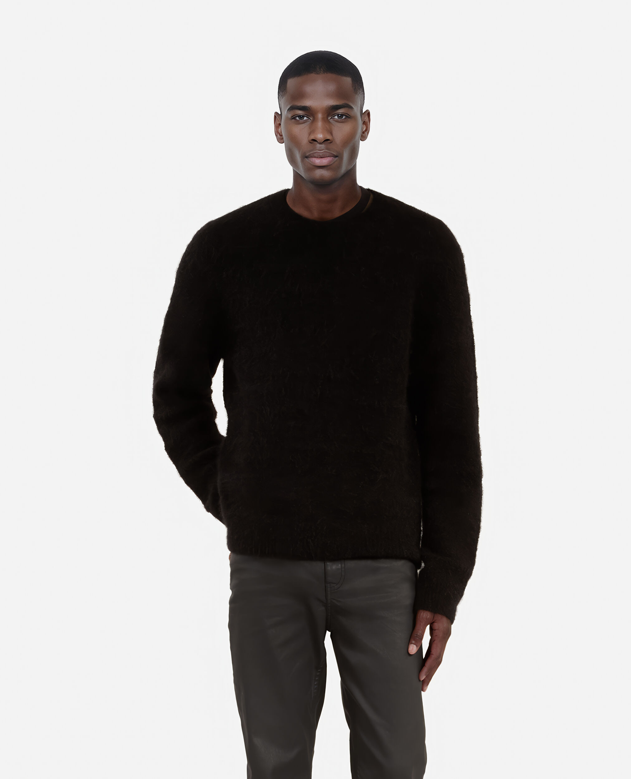 Pull en laine et mohair noir, BLACK STONE, hi-res image number null
