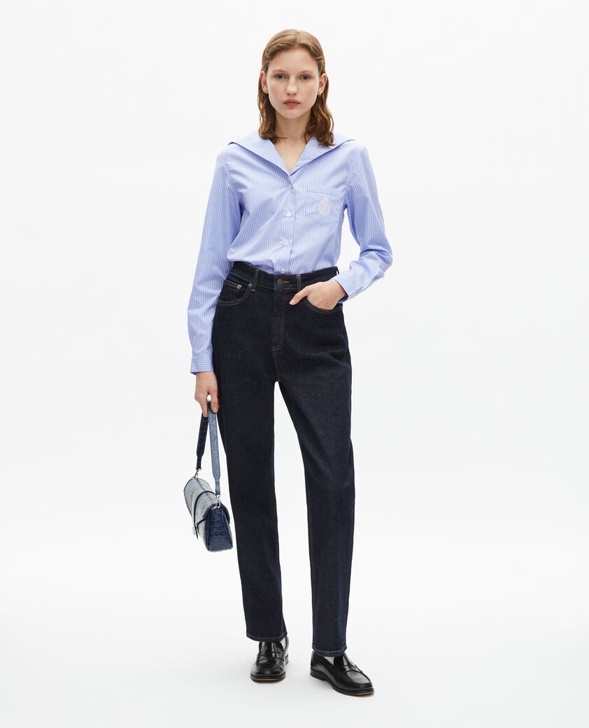 The Kooples MUJER BLUE WHITE camisa de rayas de popelina azul