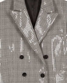 The Kooples FEMME GREY veste à sequins prince de galles grise