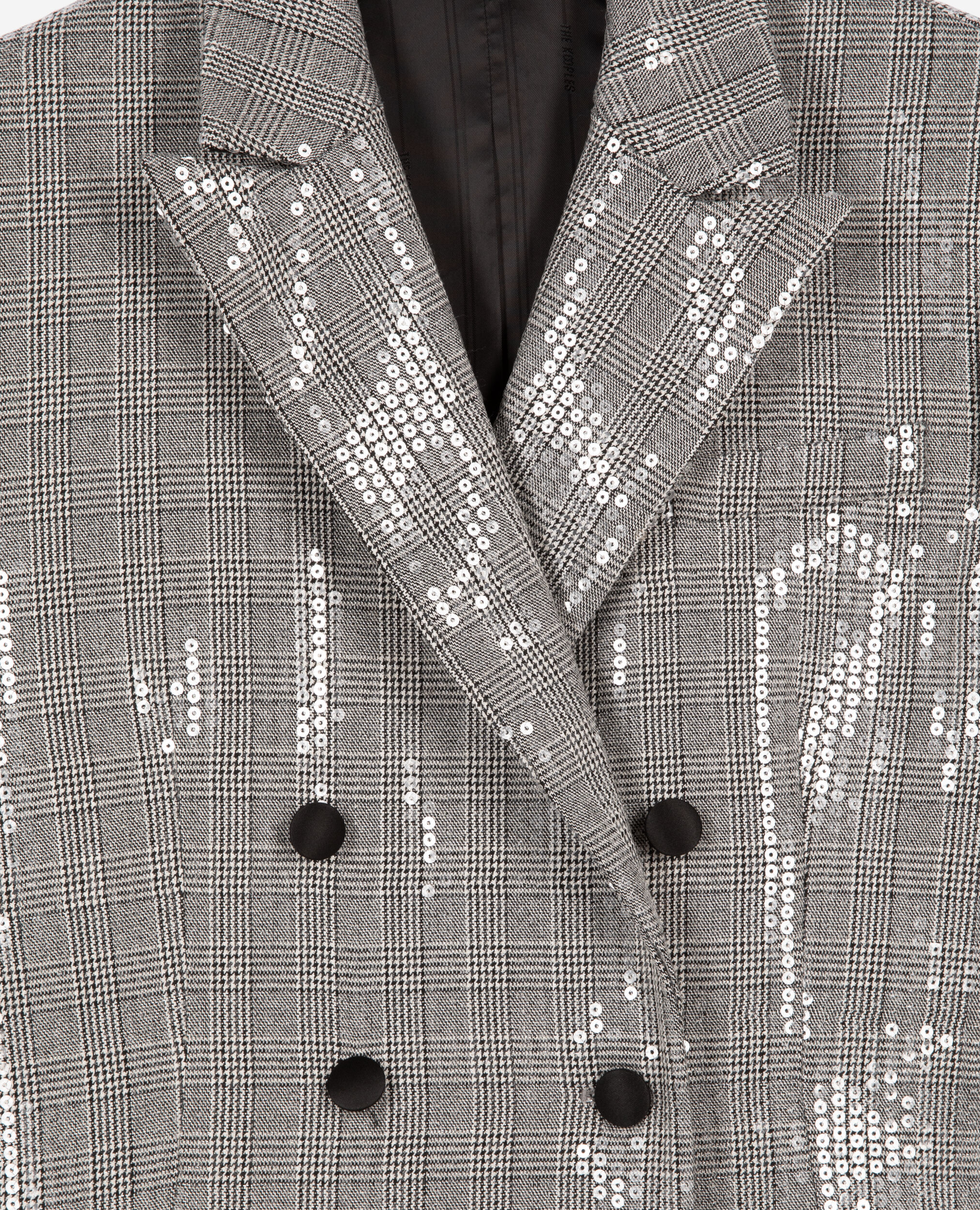 Veste à sequins Prince de Galles grise, GREY, hi-res image number null