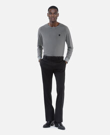 The Kooples HOMME BLACK pantalon droit en laine noir