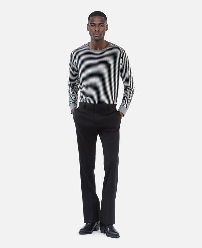 The Kooples HOMME BLACK pantalon droit en laine noir