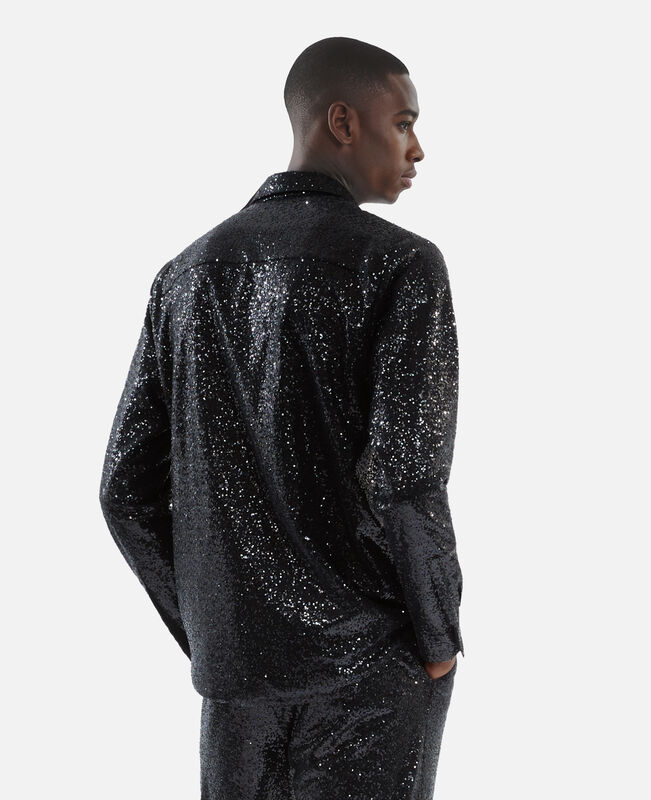 The Kooples HOMME BLACK chemise à sequins noire