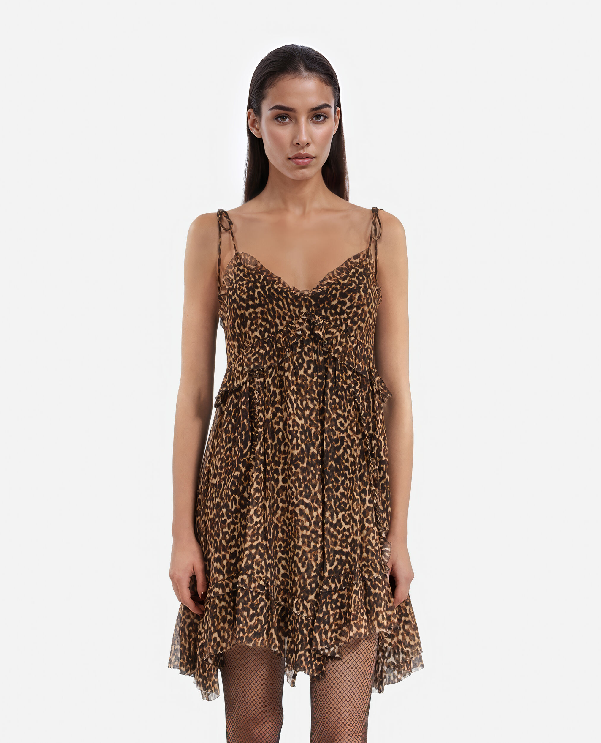 Robe courte imprimé léopard, LEOPARD, hi-res image number null