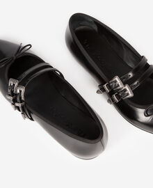 The Kooples FEMME BLACK ballerines plates en cuir noir