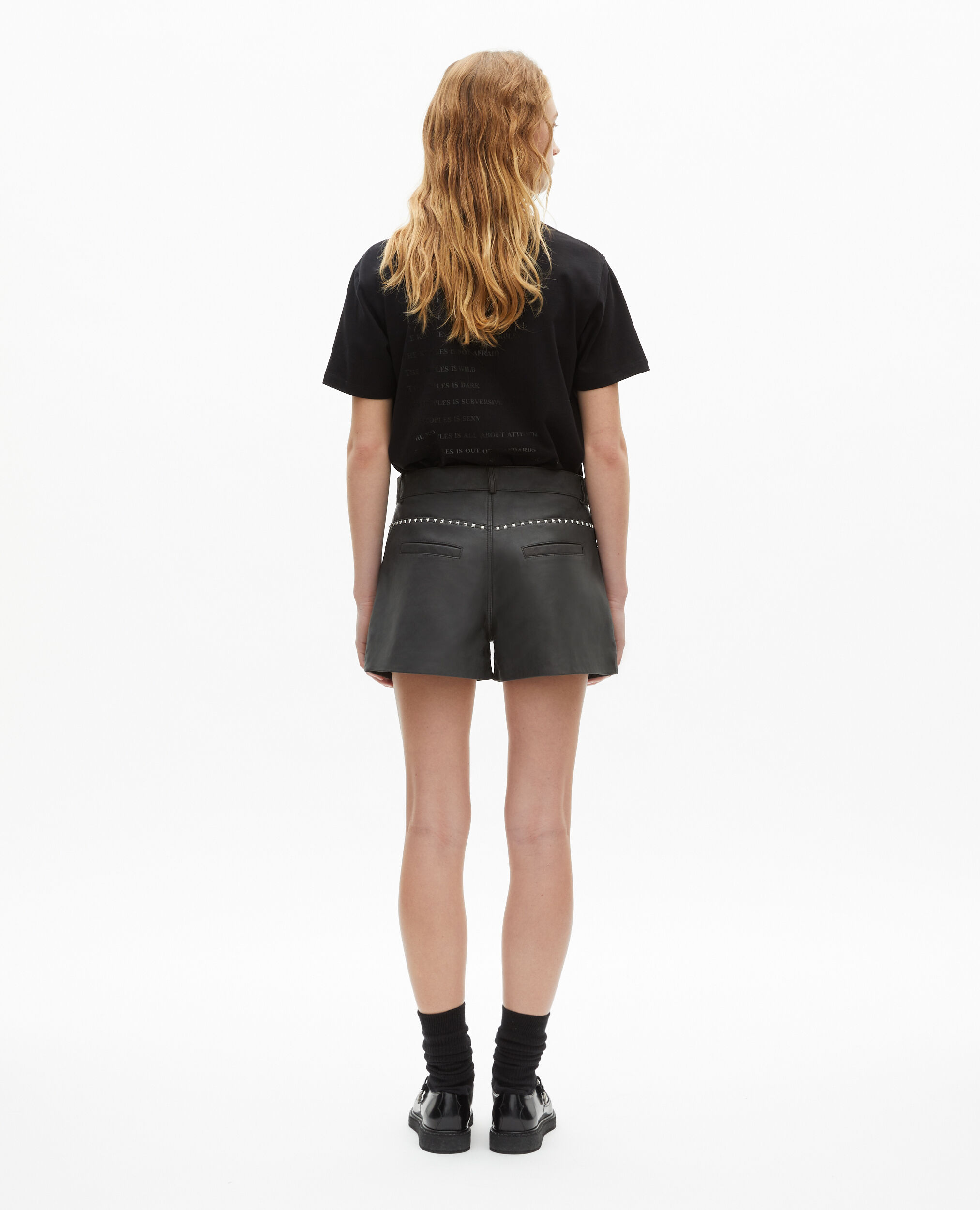 Short en cuir noir, BLACK STONE, hi-res image number null