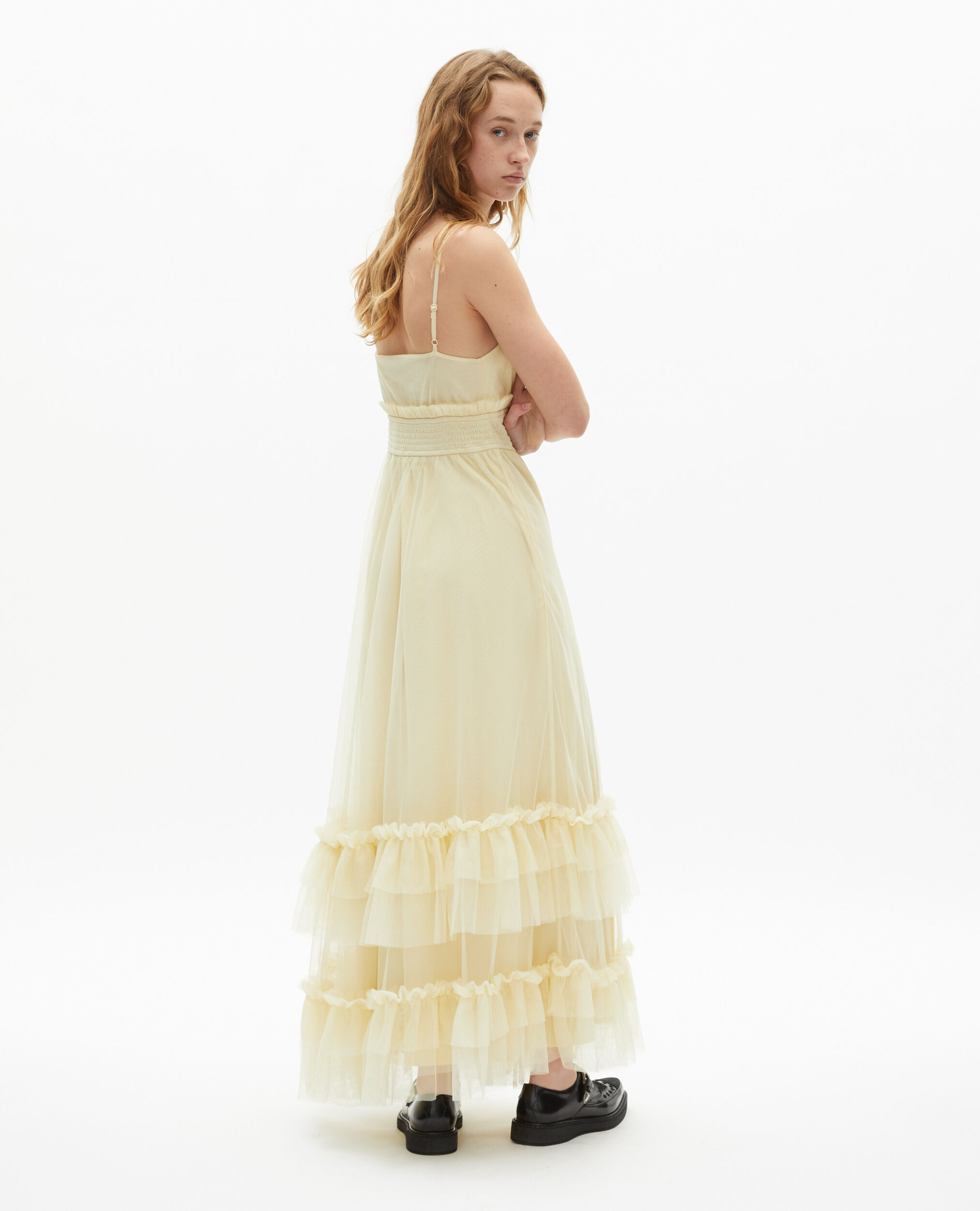 Robe longue en tulle jaune, LIGHT YELLOW, hi-res image number null
