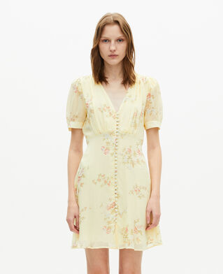 The Kooples FEMME YELLOW robe courte imprimé fleuri jaune