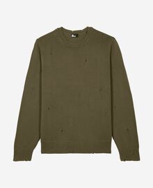 The Kooples HOMME KAKI pull avec détails ajourés kaki