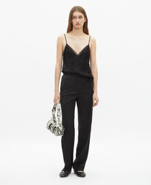The Kooples FEMME BLACK pantalon droit en laine noir