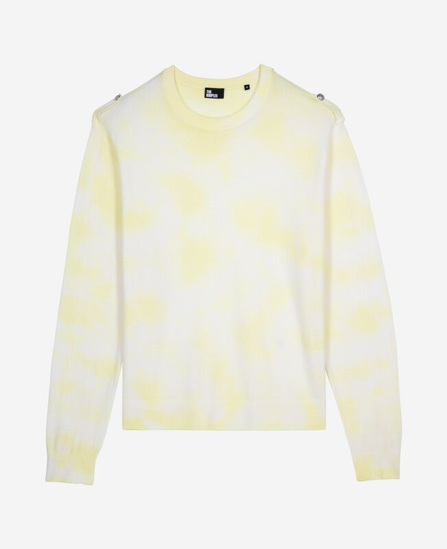 The Kooples HOMME YELLOW - ECRU pull en laine mérinos tie and dye jaune
