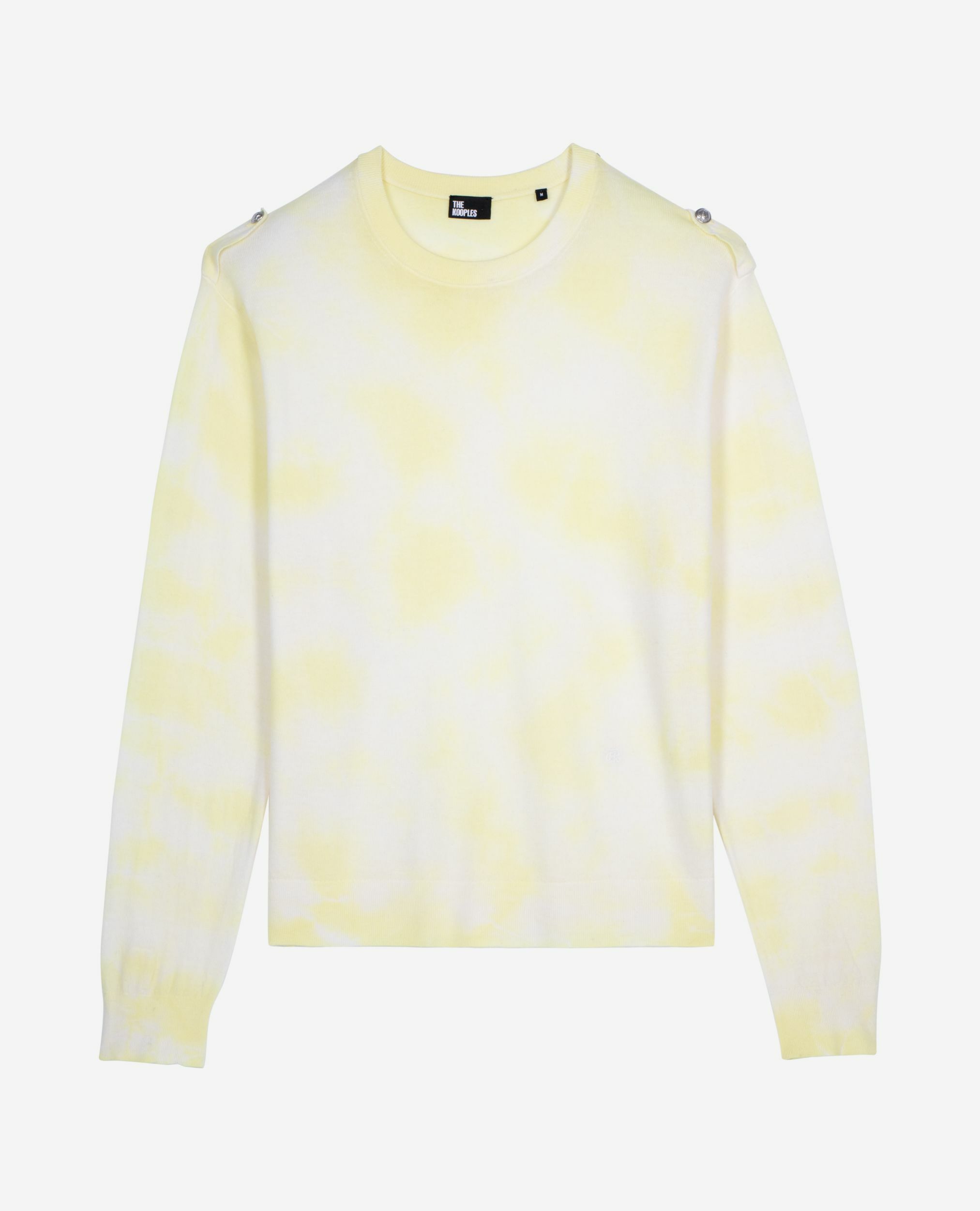 Pull en laine mérinos tie and dye jaune, YELLOW - ECRU, hi-res image number null