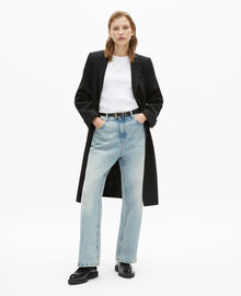 The Kooples FEMME BLACK manteau long en laine noir