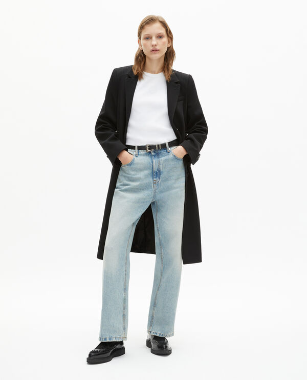 The Kooples FEMME BLACK manteau long en laine noir