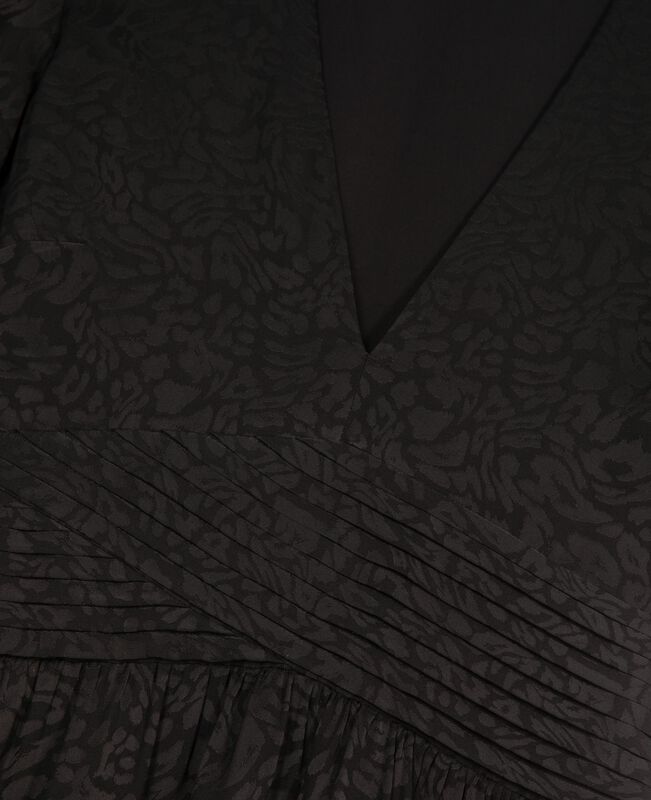 The Kooples FEMME BLACK robe longue en jacquard noire