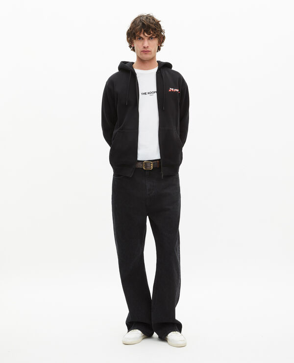 The Kooples HOMME BLACK sweatshirt zippé à capuche what is noir