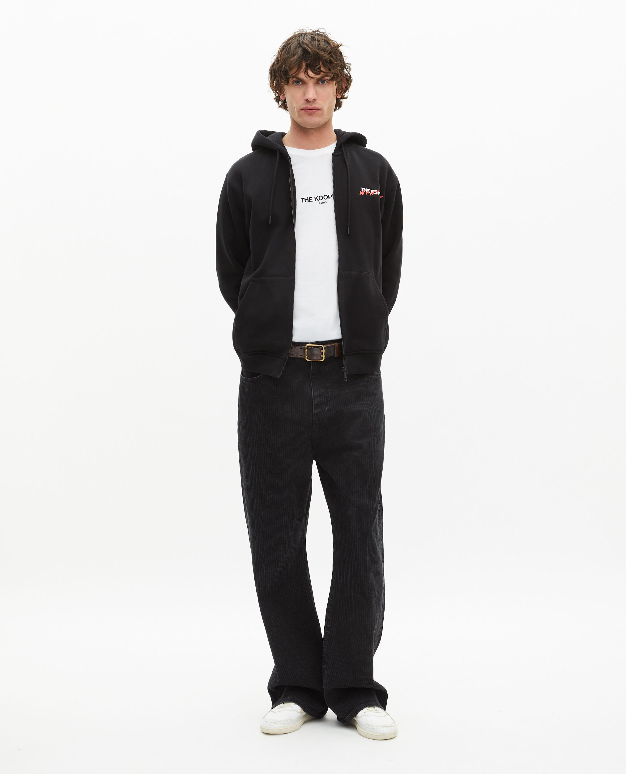 Sweatshirt zippé à capuche What is noir, BLACK, hi-res image number null
