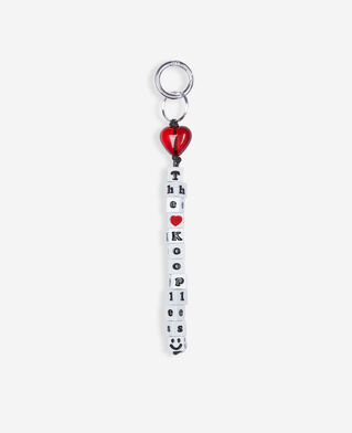The Kooples FEMME WHITE bijou de sac à perles blanc et rouge