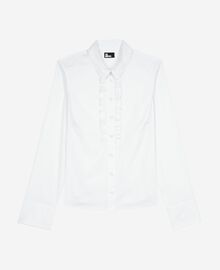 The Kooples FEMME WHITE chemise en popeline avec volants blanche