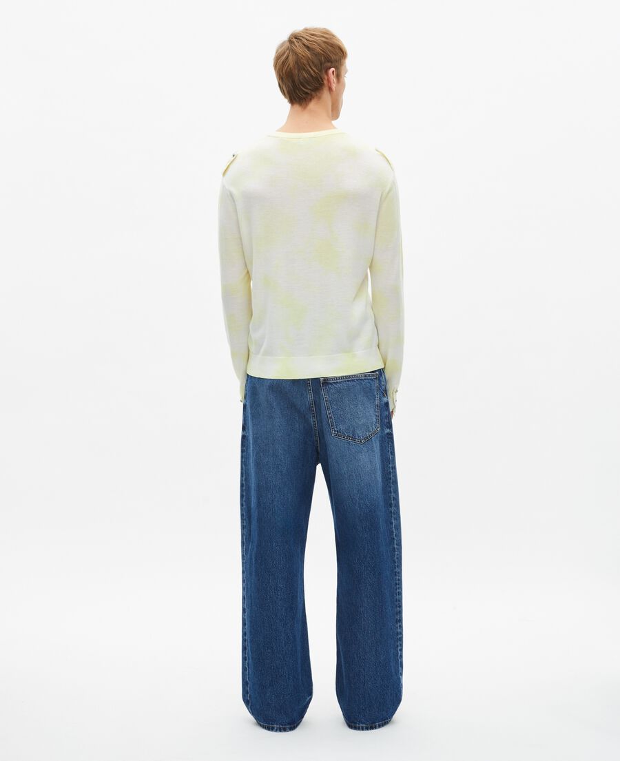 The Kooples HOMME YELLOW - ECRU pull en laine mérinos tie and dye jaune