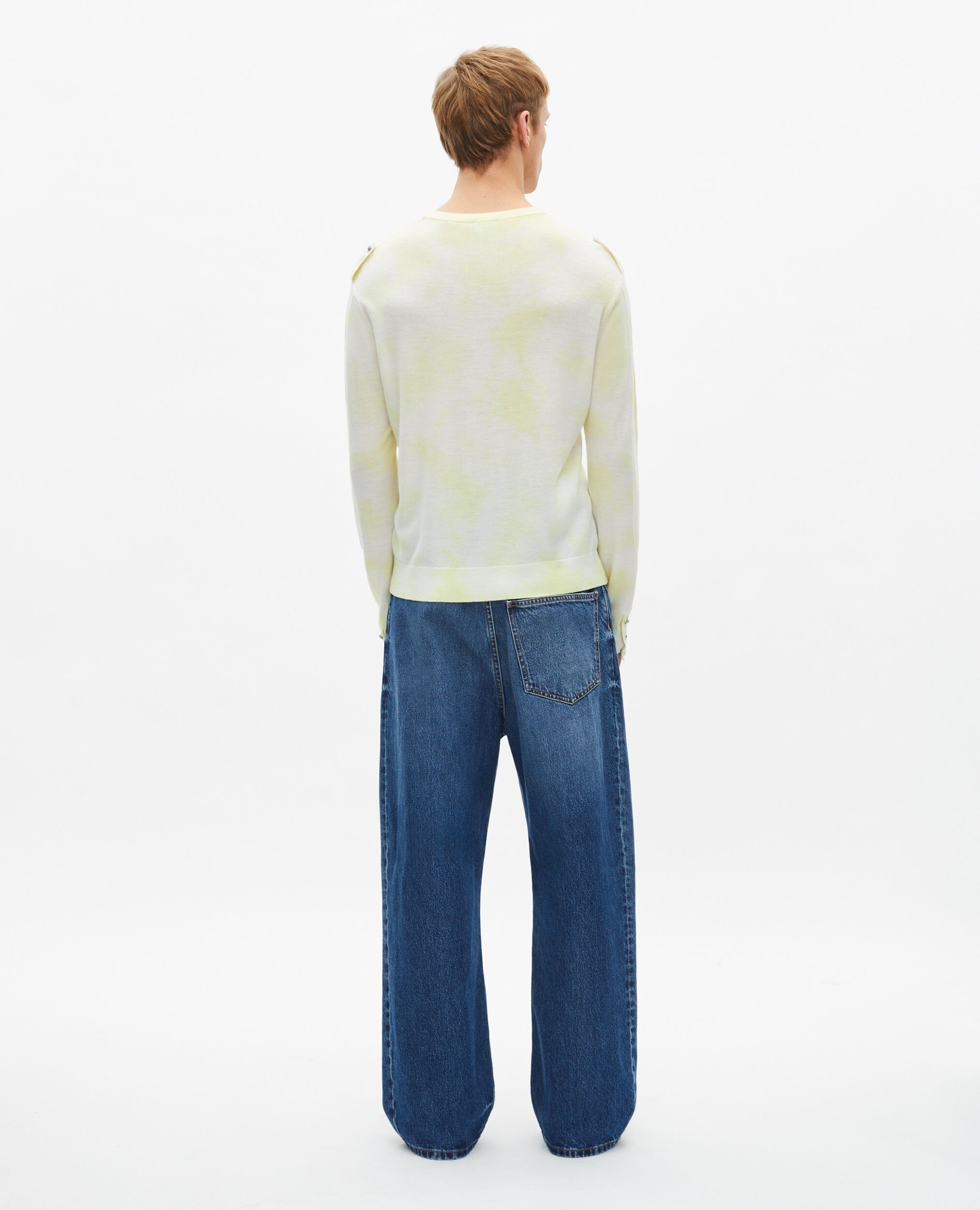 Pull en laine mérinos tie and dye jaune, YELLOW - ECRU, hi-res image number null