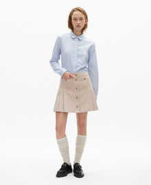 The Kooples FEMME BLUE / WHITE chemise à rayures en popeline bleue