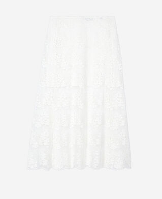 The Kooples FEMME ECRU jupe longue en dentelle écrue