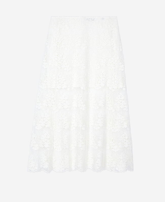 The Kooples FEMME ECRU jupe longue en dentelle écrue