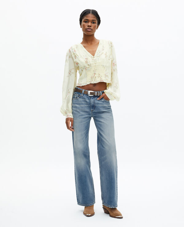 The Kooples FEMME YELLOW top imprimé fleuri jaune