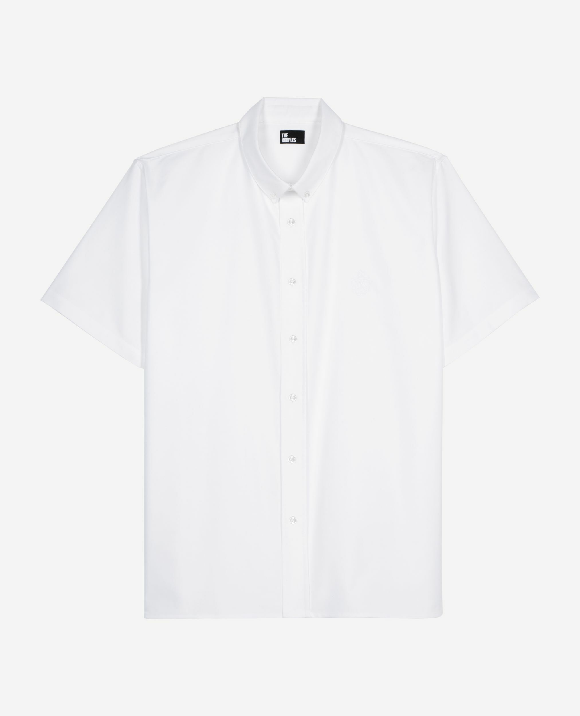 Chemise manches courtes avec blason blanche, WHITE, hi-res image number null