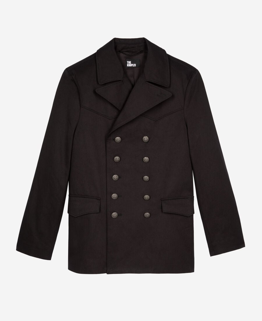The Kooples MEN DARK GREY grey cotton coat